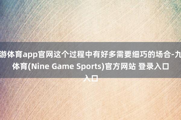 九游体育app官网这个过程中有好多需要细巧的场合-九游体育(Nine Game Sports)官方网站 登录入口