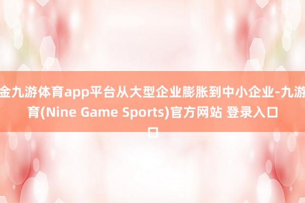 现金九游体育app平台从大型企业膨胀到中小企业-九游体育(Nine Game Sports)官方网站 登录入口